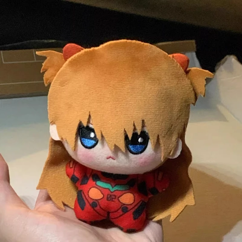 

10cm New Anime Cute Merchandise Asuka Langley Soryu Nunu EVA Ayanami Rei Attribute Cotton Doll Keychain Plush Doll Keyring Gift
