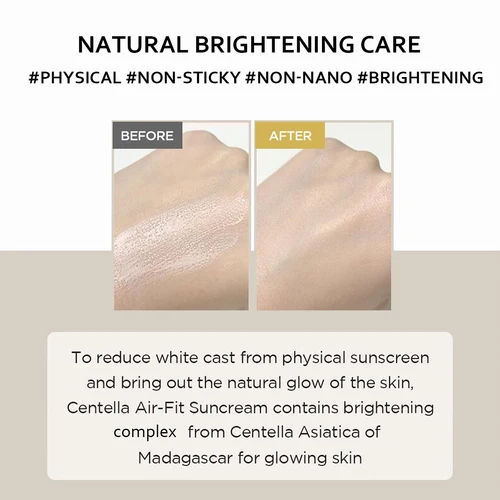 Imagen 2 del producto SKIN1004 Crema solar de ajuste de aire Centella de Madagascar 20 ml, textura ligera de aire, absorción rápida, no graso, K-Beauty, maquillaje coreano