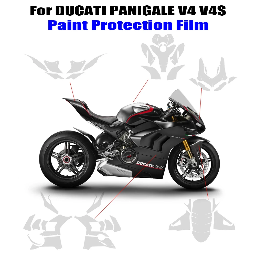 

Аксессуары для Ducati Panigale V4 V4S, защитная пленка для краски, Защитная Наклейка для тела, полный набор для защиты краски PANIGALE V4 S