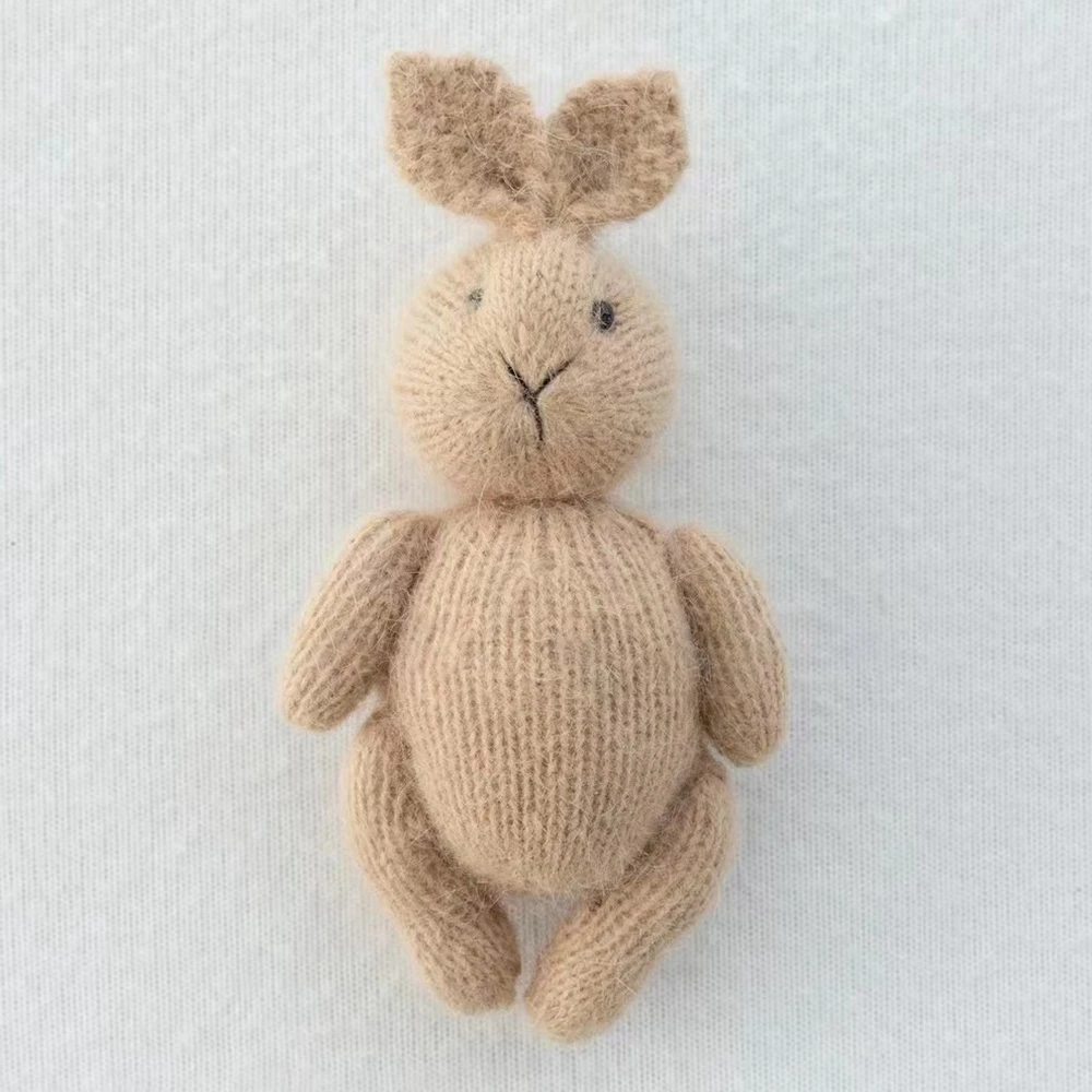 Mini Bunny Spielzeug Neugeborenen Fotografie Requisiten Hand Gestrickte Kaninchen Puppe Fotografia Kuscheltiere Requisiten Baby Fotografie Zubehör