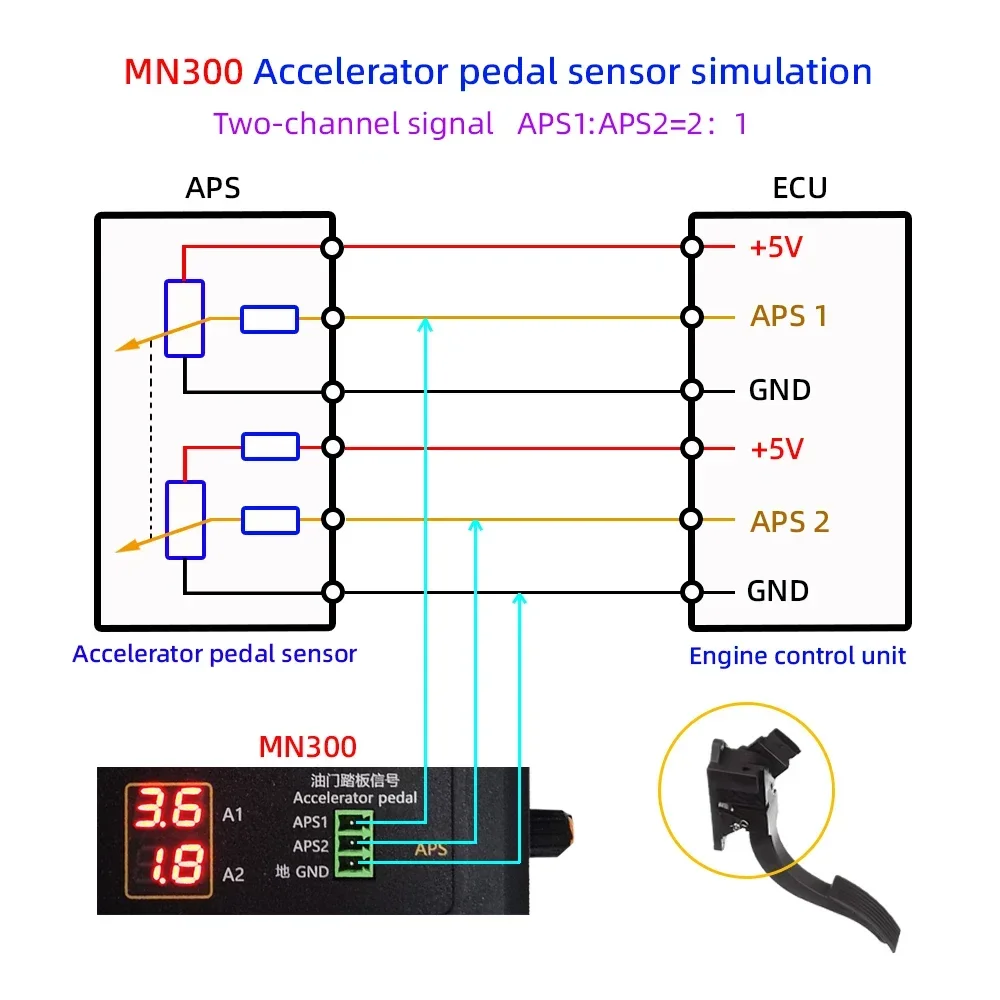 Neuer MN300 Auto-Sensor-Simulator MNB-3 MNB-2 Signalgenerator für Kfz-Sensorreparatur: Sauerstoff-, Öldruck- und Durchflusssensoren – Detail 4
