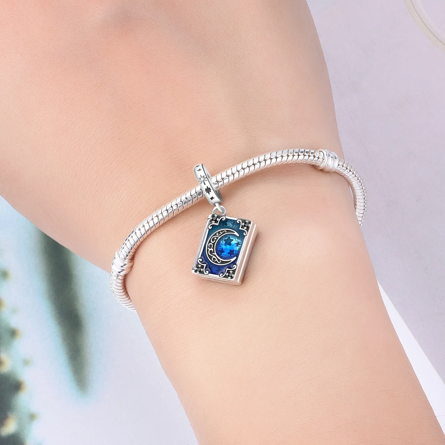 CYCUFF 925 Sterling Silver Can Open Magic Book Charms Beads Pendant Fit DIY Bracelet Necklace Jewelry Souvenir Gifts