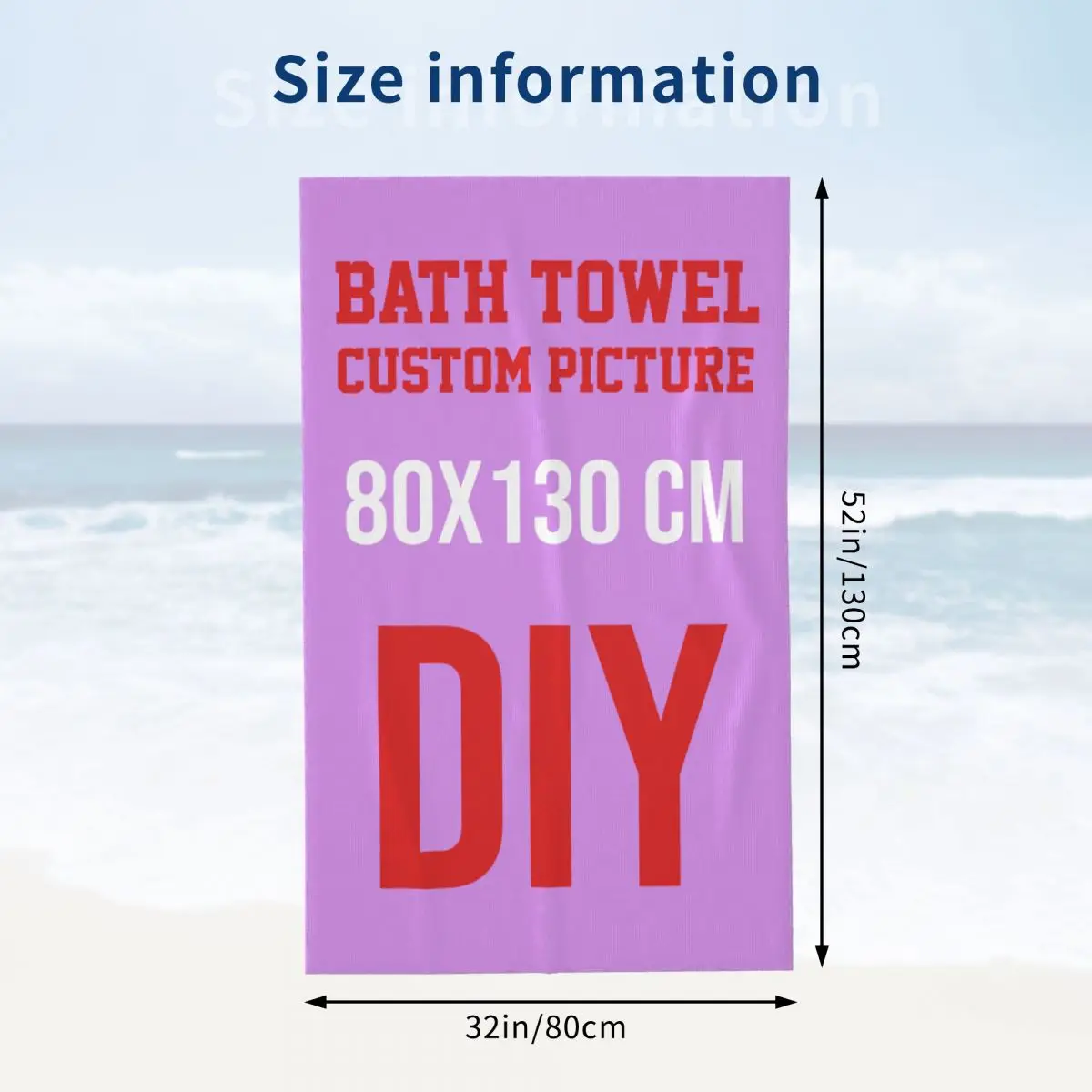 Custom Bath Towel, DIY Photo, 80x130cm