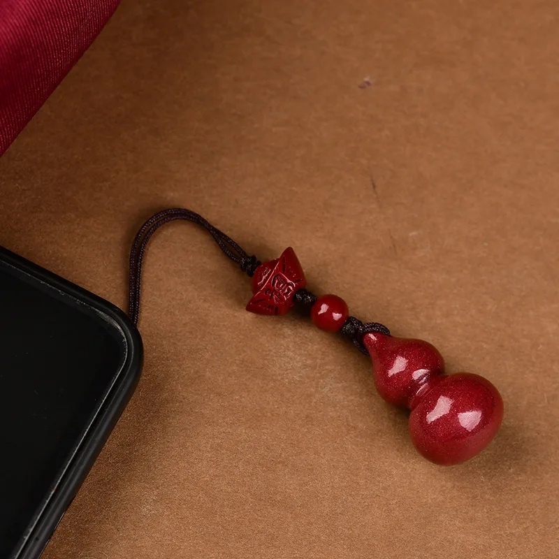 Real Cinnabar Lotus Keychain Natural Jewelry Men Fashion Strap Designer Luxury Lanyard Cute Wristlet Car Accessories