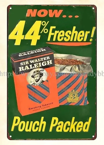 reproduction wall decals Raleigh Tobacco metal tin sign