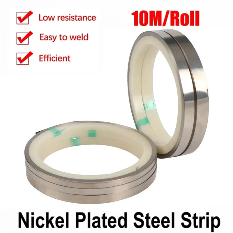 1 Roll  0.1*8* 10m Nickel Plated Steel Strip Tape For Li 18650 Battery Spot Welding Compatible For Spot Welder Machine