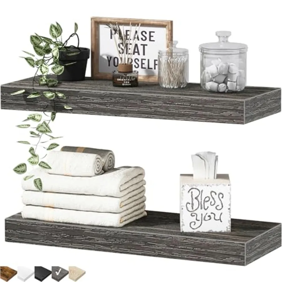 

Настенные полки для ванной комнаты - 15,7 дюймов, настенная полка над унитазом, декор в стиле фермерского дома, книжная полка, маленькая, 15,7 x 6 дюймов.
