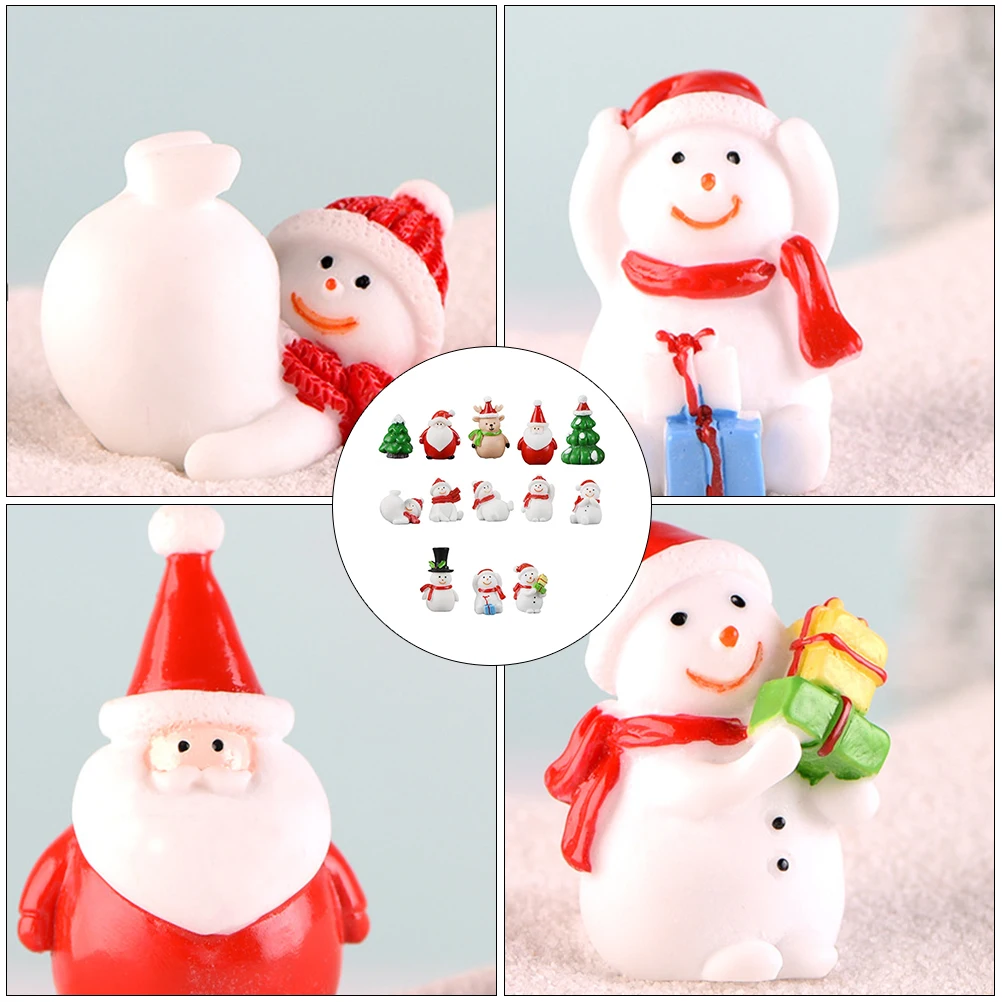 

13Pcs Christmas Snowman Resin Desktop Decorations Mini Adornments Xmas Party Supply Home Decor Christmas Desktop Adornments