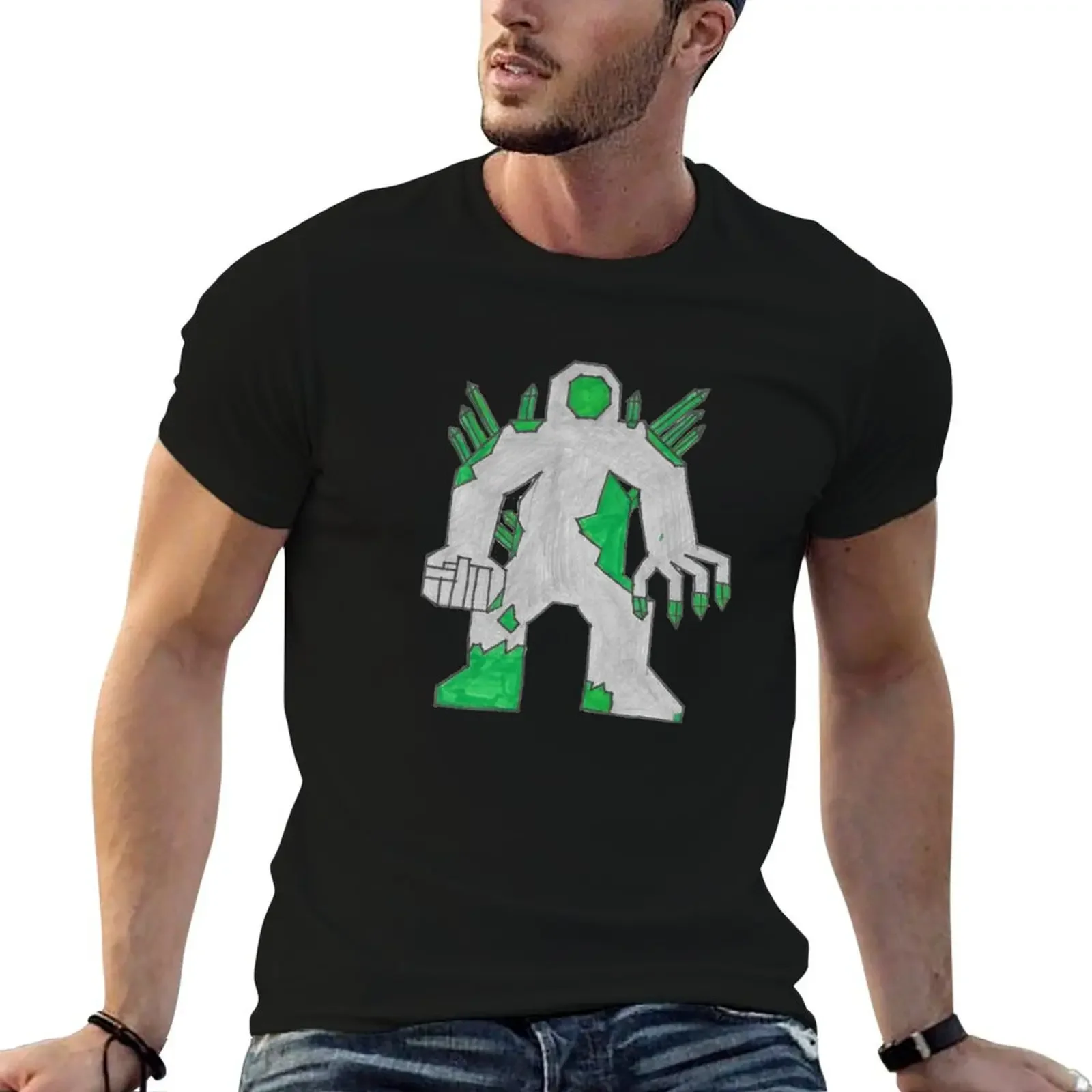 Emerald Gem Golem by Hudson T-Shirt Funny t-shirts luxury clothing labubu slim fit t shirts for men