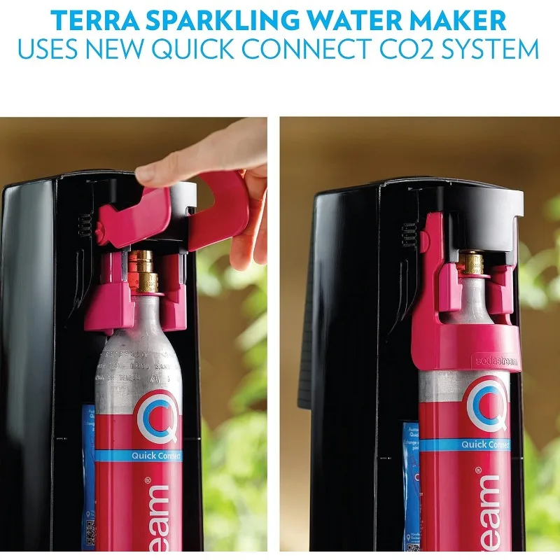 SodaStream-Aqua Sparkling Water Maker Bundle, preto com CO2, Garrafas DWS, Bubly Drops Sabores