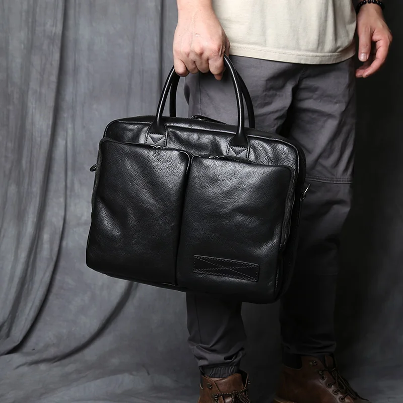 Retro Leder herren Aktentasche Top Schicht Leder Handtasche Lässig Schulter Messenger Tasche Business Laptop Tasche Trendy männer Tasche NZPJ – Detail 22