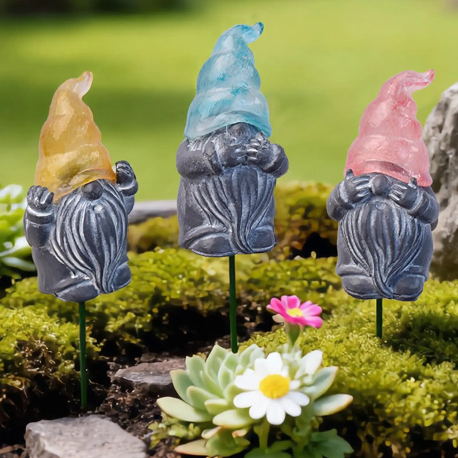 Spring Yard Stakes 3-Piece Decorative Glowing Yard Art Garden Art Stakes Lawn Ornaments For Lawn Patio Porch Flower Bed Plant view 3