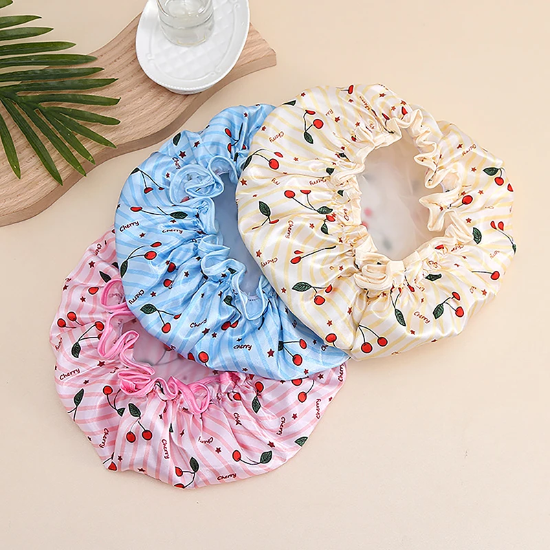 High Quality Shower Cap Double Layers Multifunctional Shower Hat For Women Hair Waterproof Breathable And Dust-proof Accessiorie