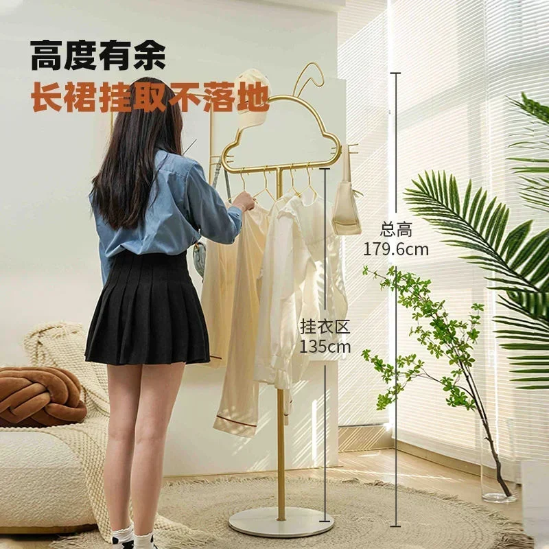 Leisure Style Bedroom Floor Mounted Clothes Hanger Luxury Household Clothes Hangers Durable Storage Rack Clothing Rail