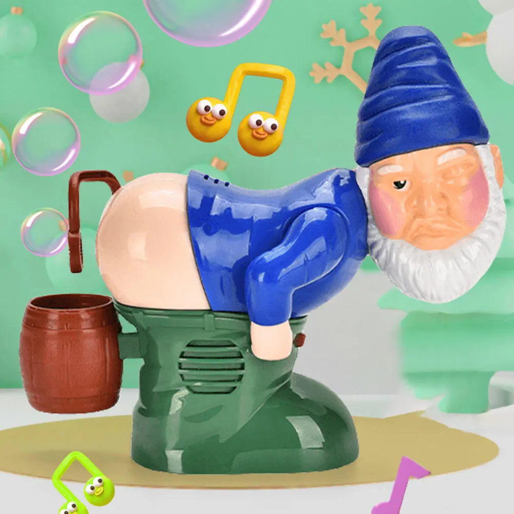 Santa Claus Fart Bubble Blower Creative Gnomes Farting Bubble  with Sound & Light Battery Operated Xmas Party Favors