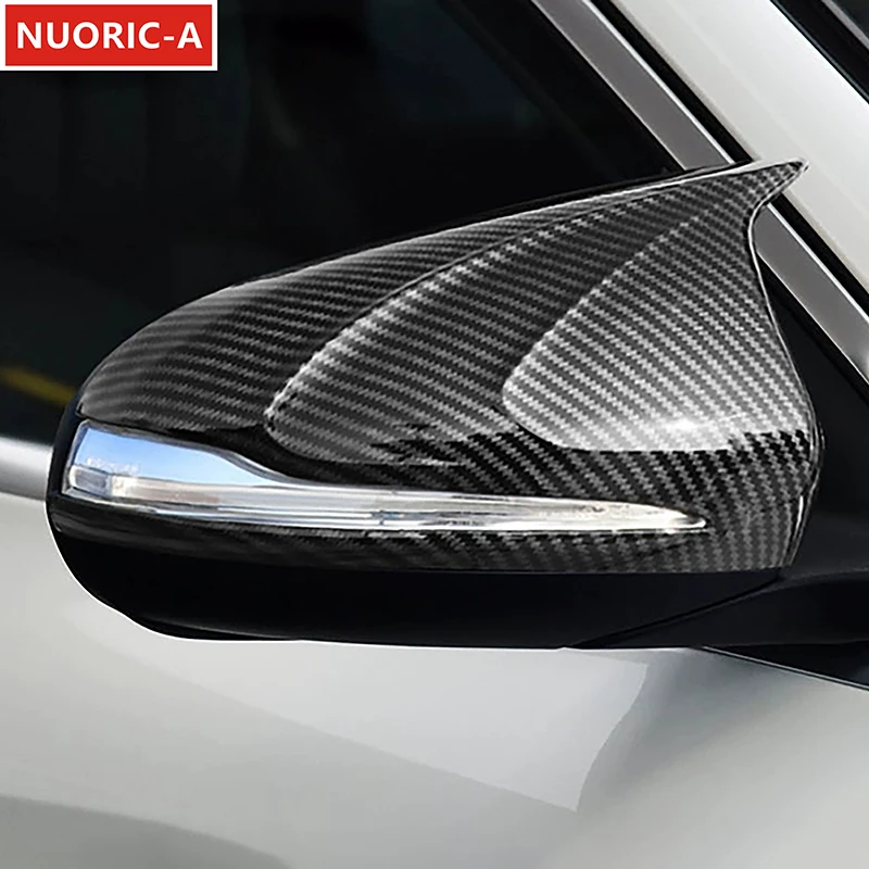 

For Mercedes Benz W205 W213 X253 C E GLC Class Rearview Mirror Protection Cover Trim Carbon Fiber Color Car Exterior Accessories