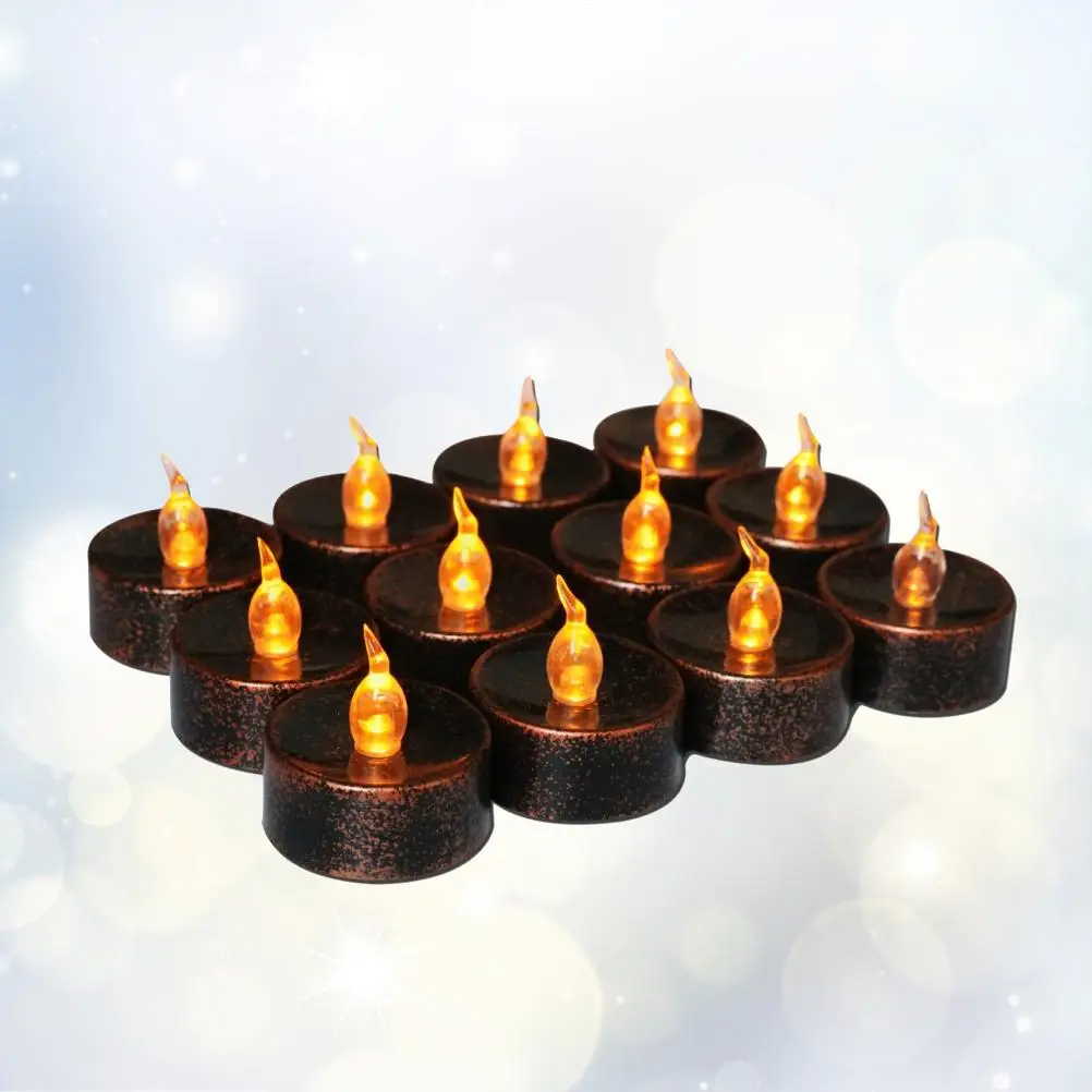 20 Pcs Halloween Candles Artificial Tea Lights Tealight Lamp Decor LED Electronic