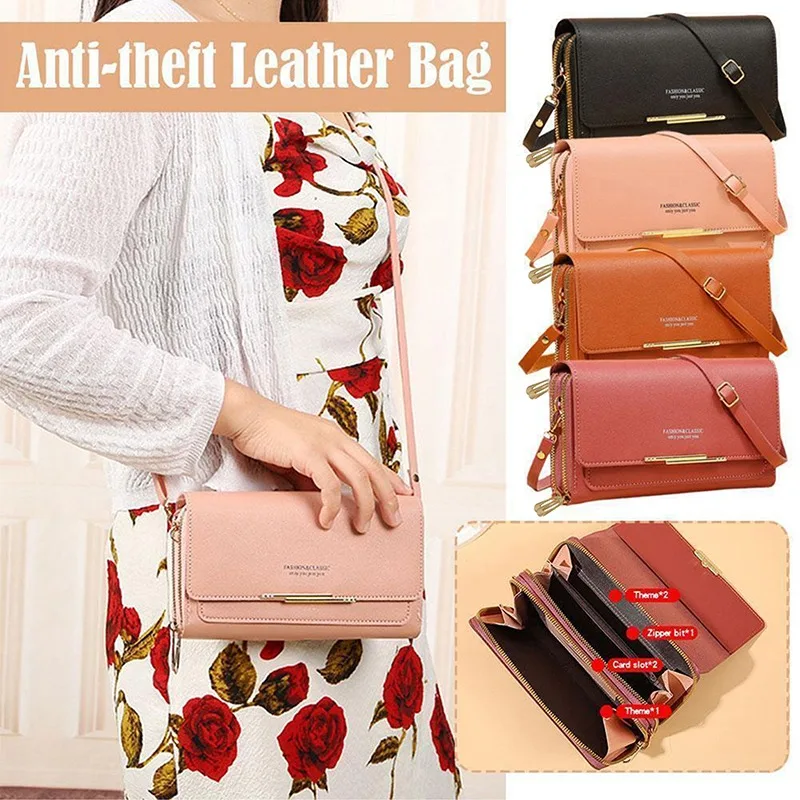 Damen Lange Geldbörse Koreanische Version Umhängetasche Doppelreißverschluss Große Kapazität Clutch-Tasche Schulter-Handtasche Damen Handytasche – Detail 33