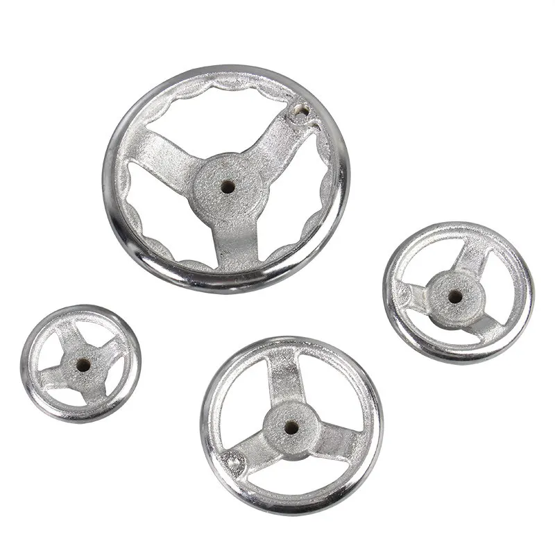 Beicai 1pcs 3~8inch Iron Chrome Plated Handwheel Round Inner Corrugated Handwheel For Lathes Machine Tool
