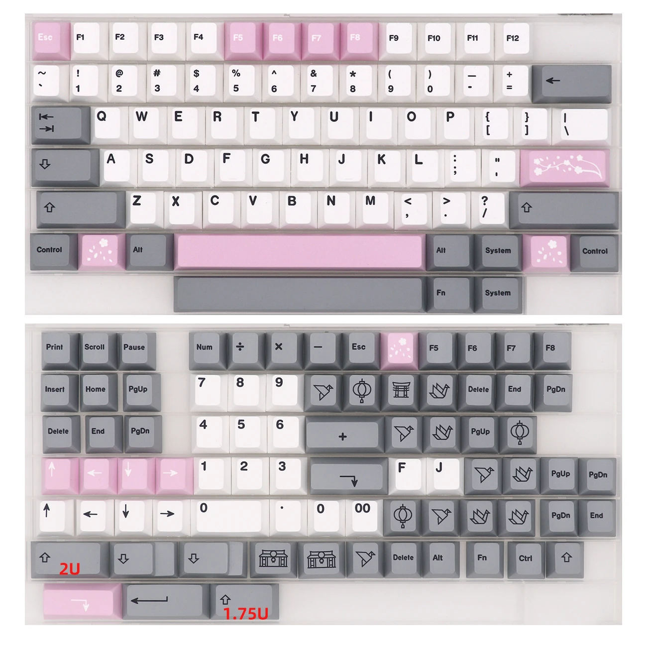 Imagem -02 - Fuji Keycaps para Teclado Mecânico Usb Perfil Cereja Fontes de Sublimação Pbt 155 Chaves para Fio