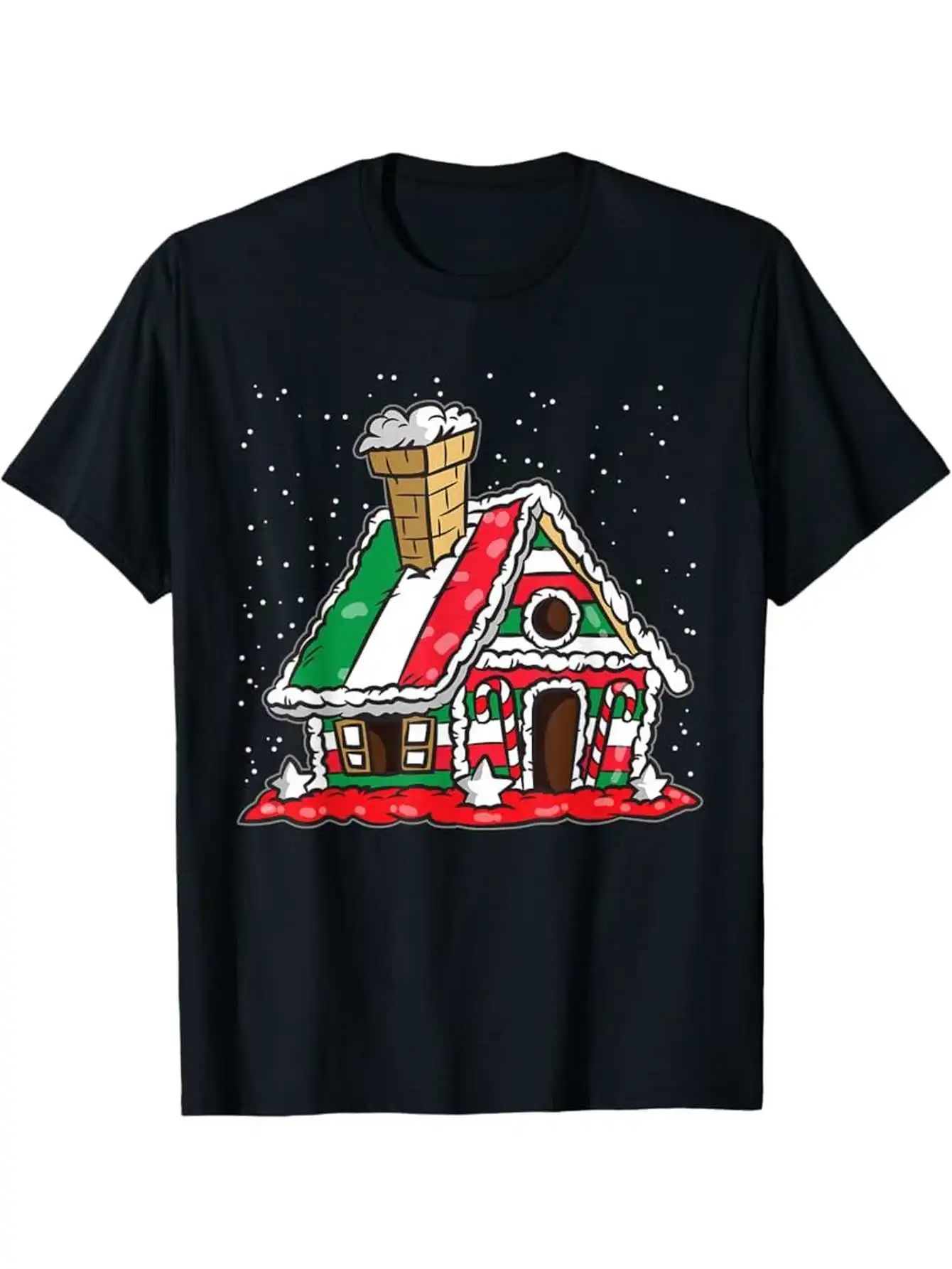 

Женская итальянская пряничный домик, итальянская тематическая футболка с принтом для выпечки, повседневная футболка с коротким рукавом и круглым вырезом, одежда