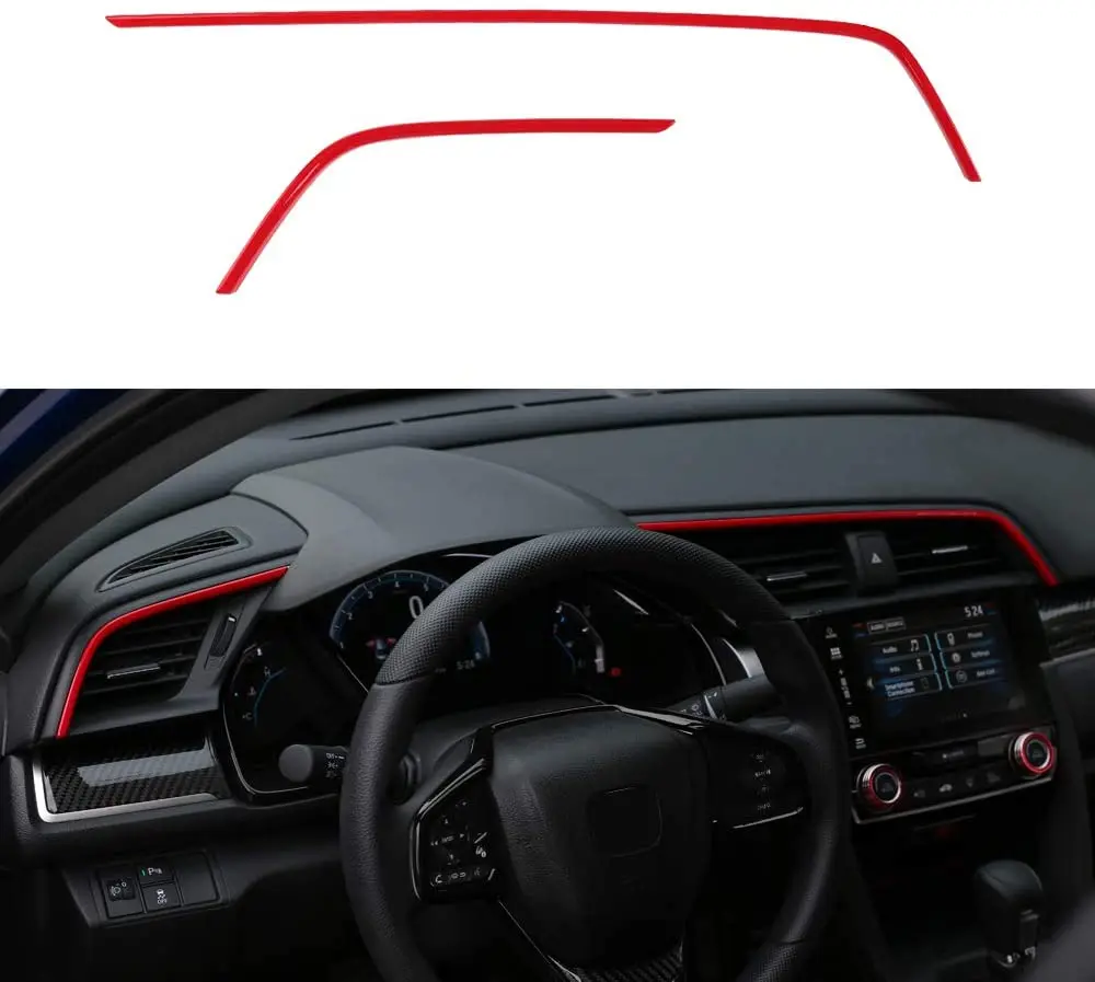 2pcs Center Consoles Stickers Air Vent Trims Dash Board Panel Strips Inner Decals For 10th Gen Dropshipping