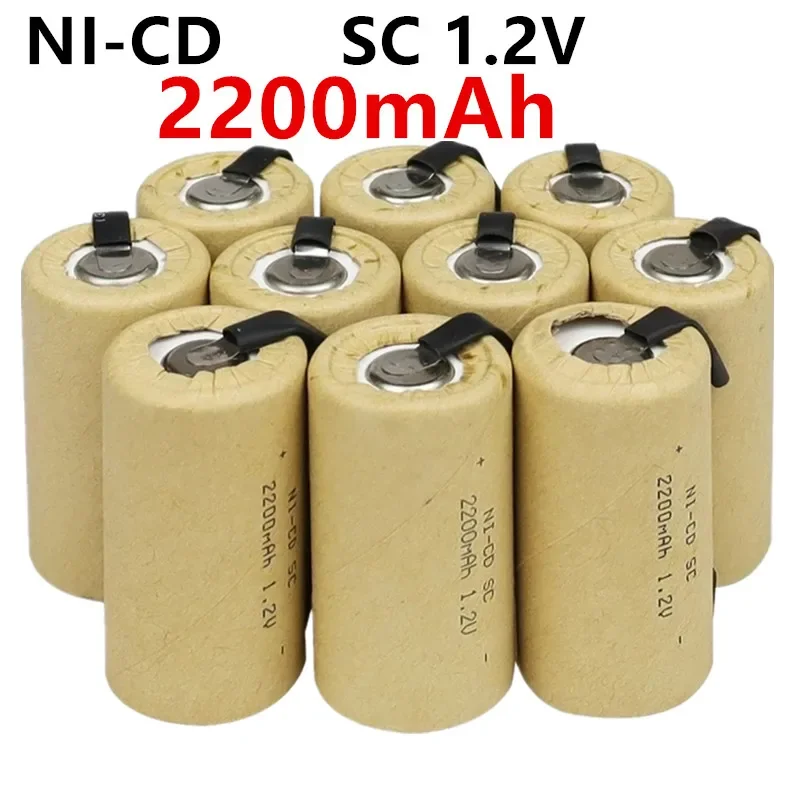 

SC 1.2V Screwdriver Electric Drill SC Battery 1.2 V 2200mAh Sub C Ni-CD Battery Tab Power Tool NICD Subc Battery