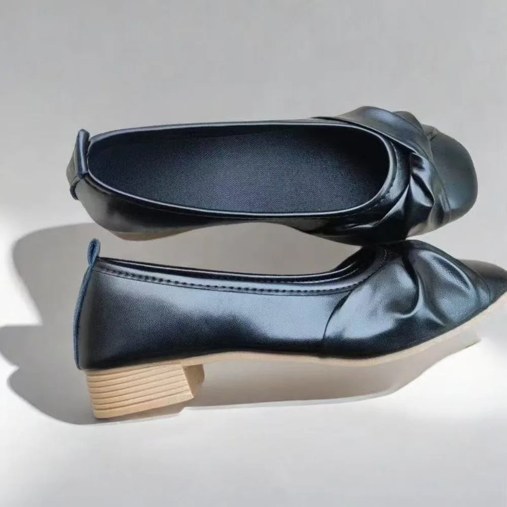 

New single shoes, spring and autumn new style, all-season versatile soft leather and soft sole lady boat shoes, shallow opening