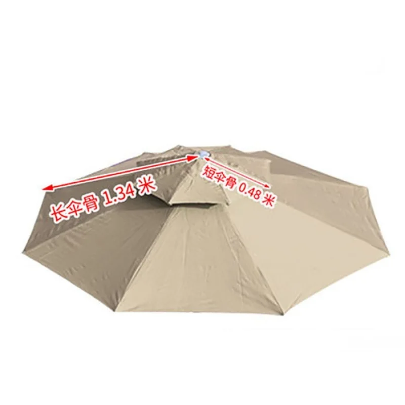 Single/Double ribs Outdoor courtyard sunshade umbrella cloth replacement