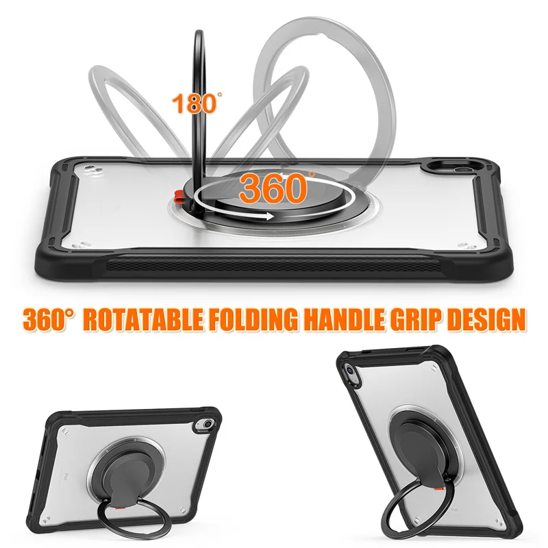 For IPad 7th 8th 9th 10.2 10th Gen 10.9 Air2 Pro 9.7 inch Tablet Case Rotation Hand Ring Stand Strap Kids Shockproof Cover Funda
