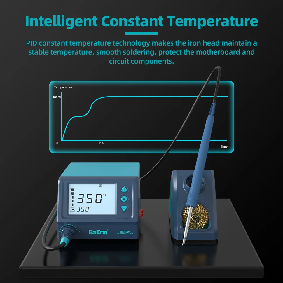 Bakon-Station de Soudage BK969D t12 pour Réparation de Téléphone, Température Constante Intelligente, Sans Plomb, 18 Outils