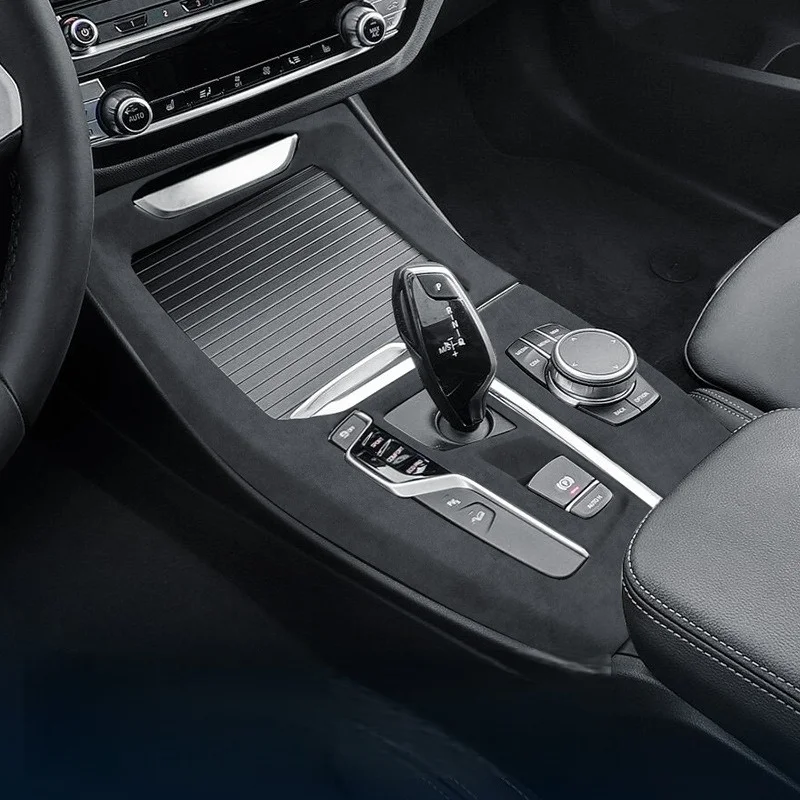 For BMW X3 X4 ix3 G01 G02 G08 2018 2019 2020 2021 Alcan tara Suede Car Central Control Gear Shift Panel Trim Cover Accessories