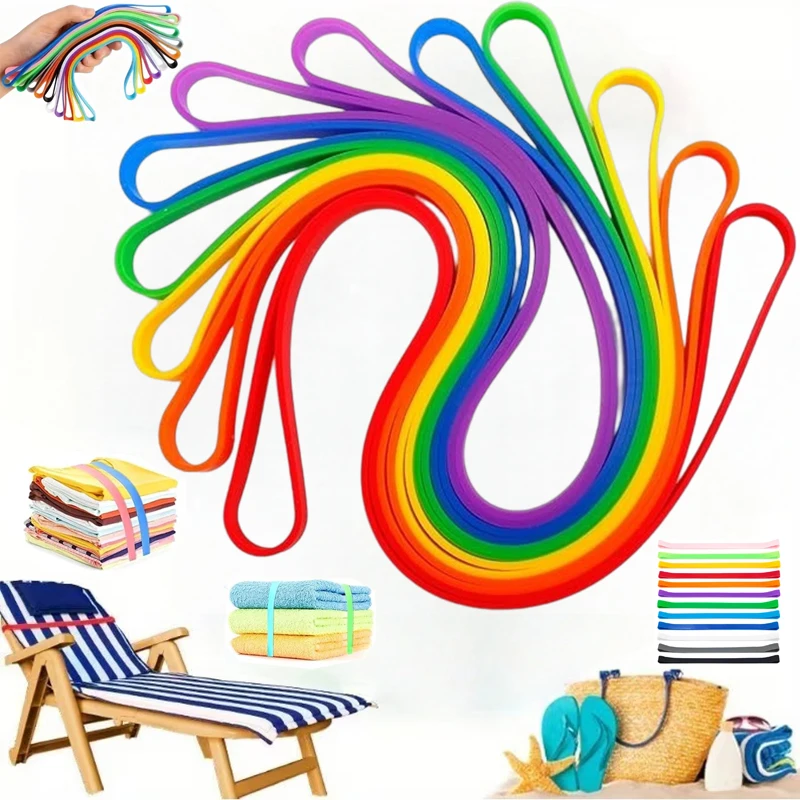 Image of Handtuchbänder für Strandliegen, Pool- und Kreuzfahrt-Essentials, Elastisch und Windbeständig, Handtuchstuhlclips, Kreuzfahrtschiff-Zubehör