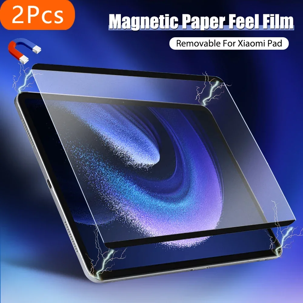 2Pcs Paper Magnetic Like Screen Protector For Xiaomi Pad 6 5 Pro 11 inch 6s Pro 12.4 Reusable Film No Glass