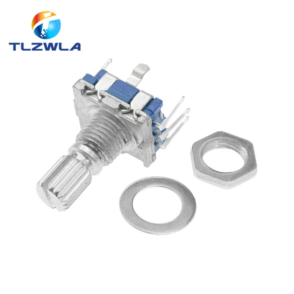 5PCS/LOT 20 Position 360 Degree Rotary Encoder EC11 w Push Button 5Pin Handle Long 15/20MM With A Built In Push Button Switch