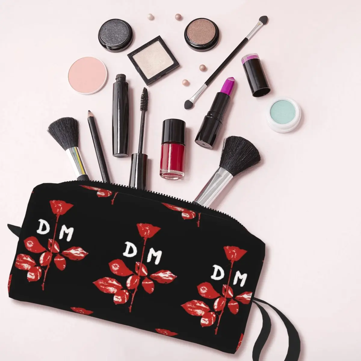 Cute Electronic Rock Depeche Cool Mode Travel Toiletry Bag for Women Makeup Cosmetic Organizer Beauty Storage Dopp Kit