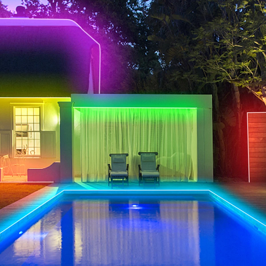 LED Strip Lights 220V RGB 5050 Dimmable Flexible Tape IP67 Waterproof EU Plug  Led Ribbon Lamp with RF Touch/Remote Control