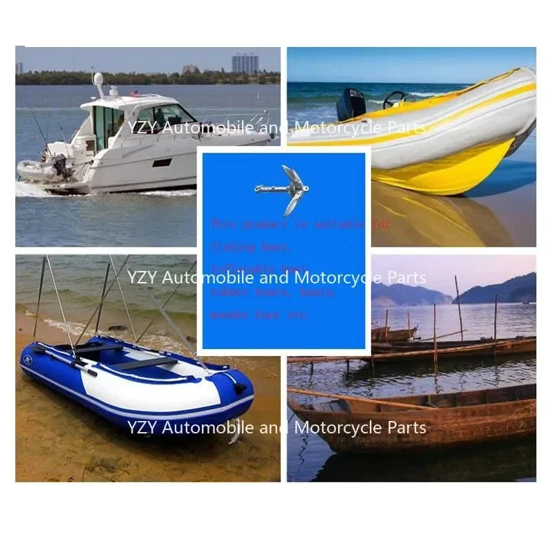 1PC Anchor Inflatable Boat Rubber Boat Special Carbon Steel Galvanized Rust-proof Foldable Anchor 3.2KG