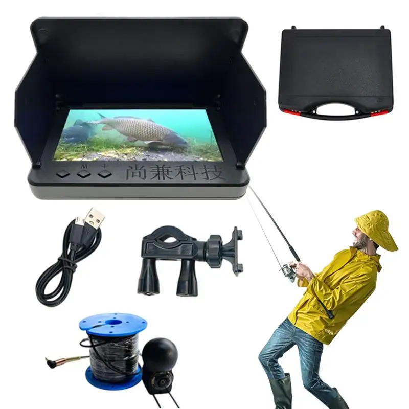 Underwater Ice Fishing Camera With 4.3 Inch HD Display Portable Night Vision Fish Finder Portable 220 Degree Wide Angle Video