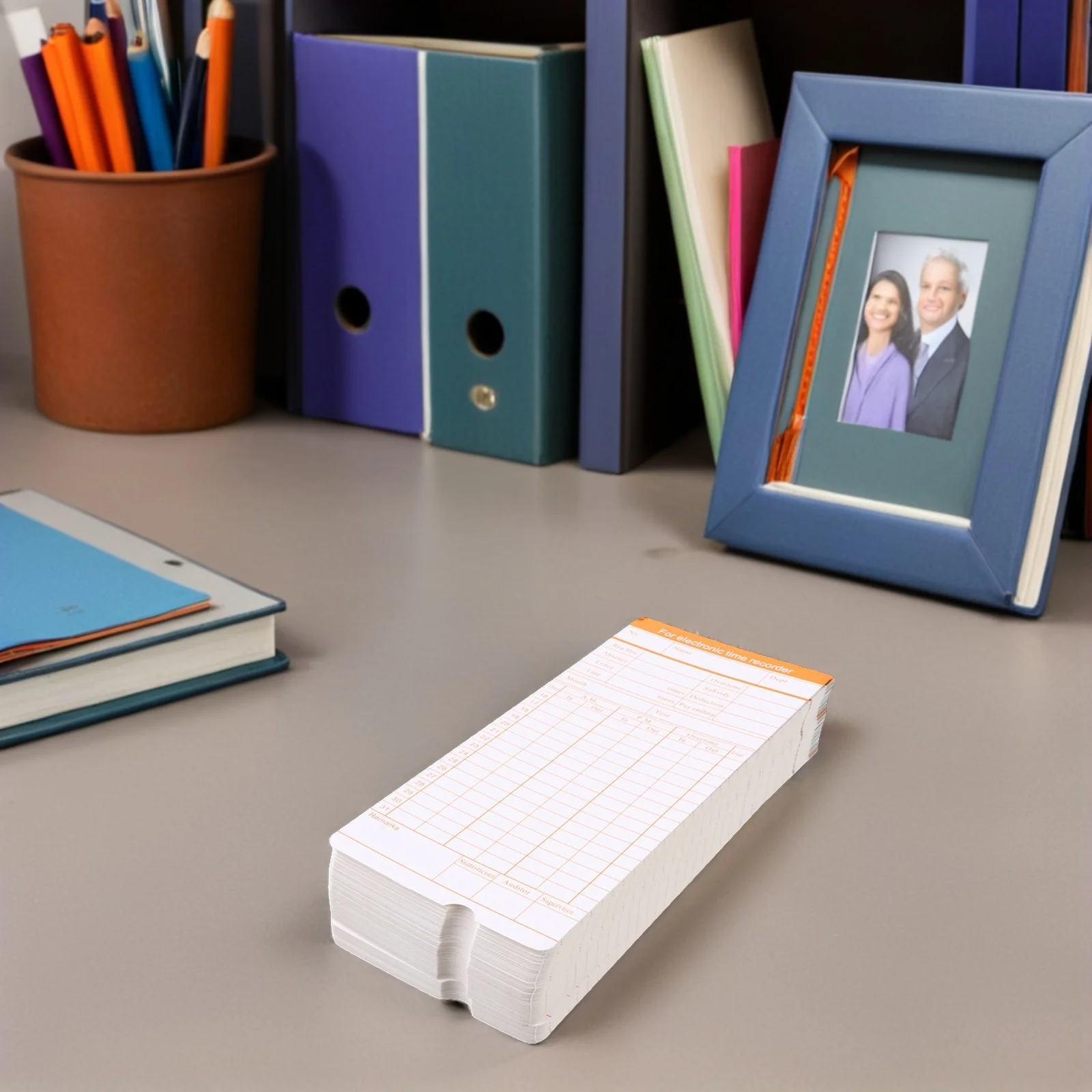 200 Sheets Punching Time Cards Premium Paperboard Material Simple Design Attendance Payroll Recorders for Office Factory Use