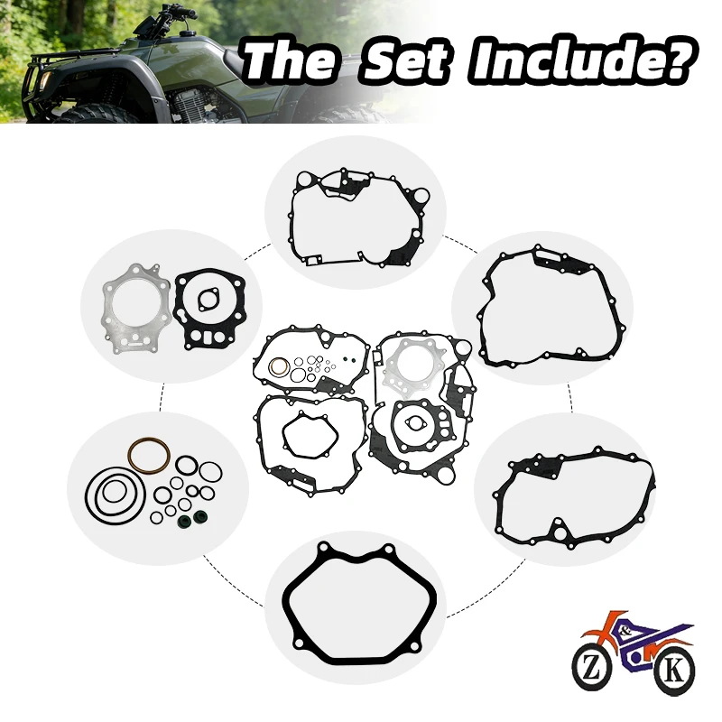 Motorcycle ATV Engine Gasket Seal Kit For Honda Foreman 450 4x4 TRX450 TRX450ES TRX450S 1998-2004 Full Engine Gasket Set Replace