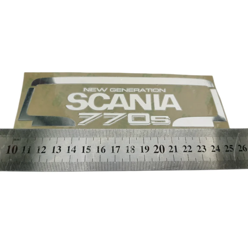 Metalowy Model z tyłu części dekoracyjne naklejki z przodu do 1/14 Tamiya ciągnik siodłowy Scania 56368 770s DIY RC samochody części zamienne