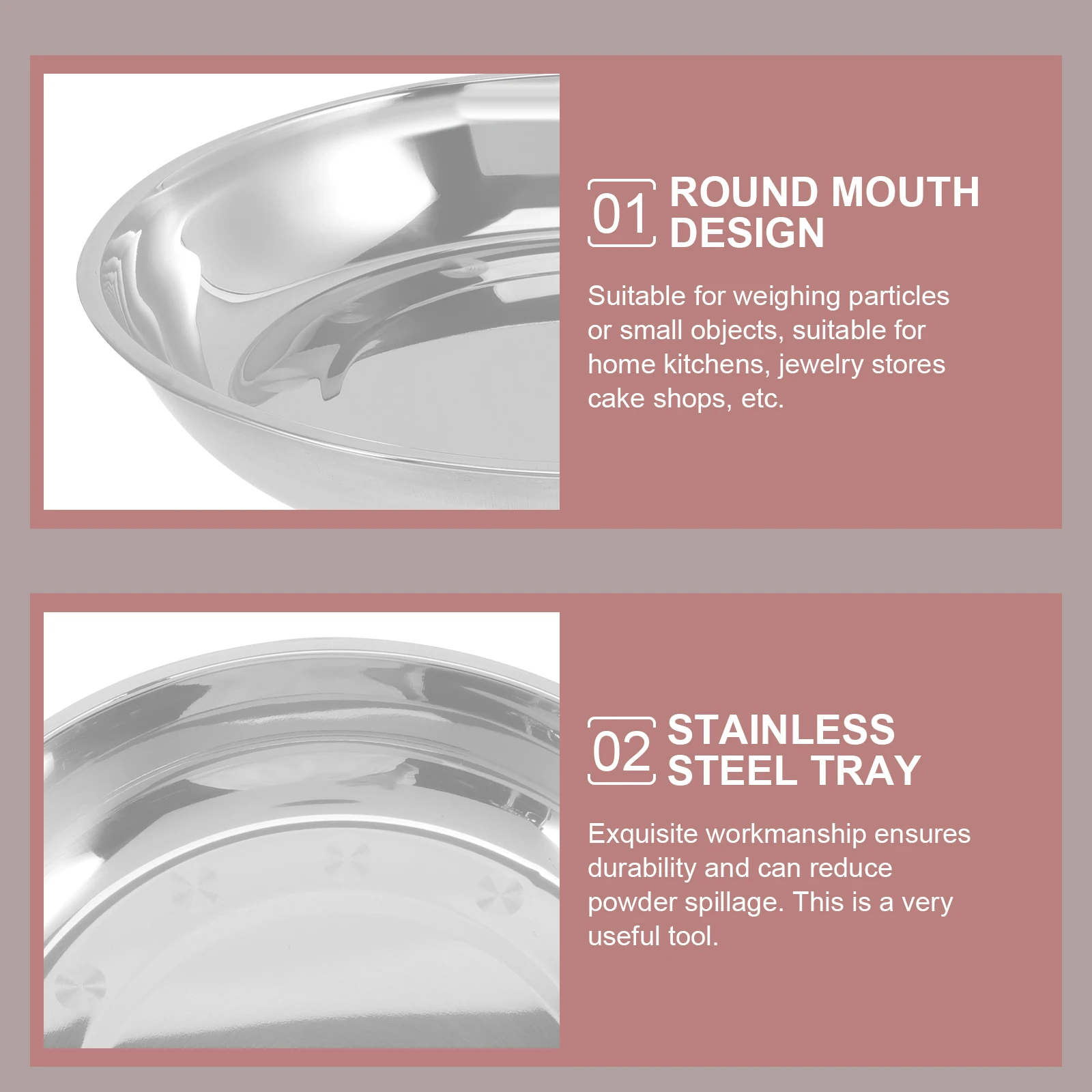 

Stainless Steel Weighing Tray 6inch Round Pan for Kitchen Milligram Scale Accessories Measuring Powder Dish Stackable Weighting