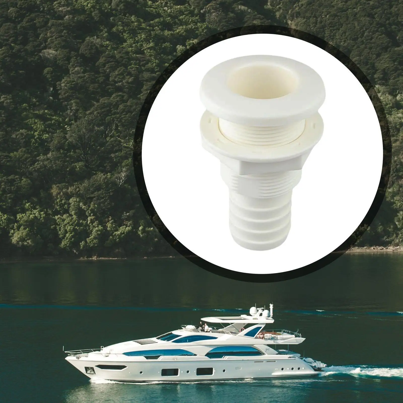Compact ABS Boat Drainage Outlet Through Hull Fitting Sturdy Drain Plug Repair for Marine Bilge Hoses