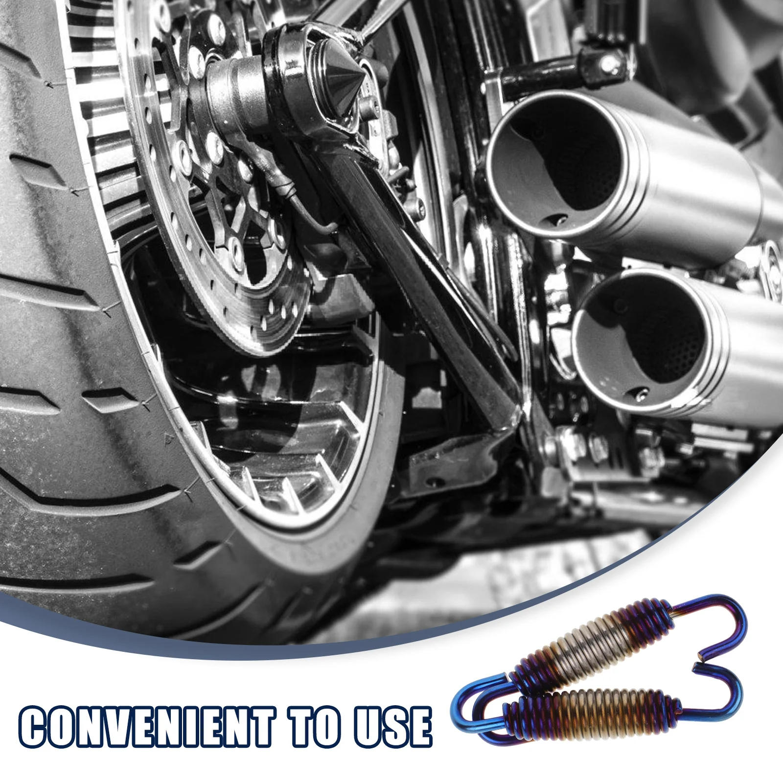 

2pcs Exhaust Pipe Spring Motorcycle Accessories Metal Hooks Durable Muffler Springs Swivel Hook Compatible Models