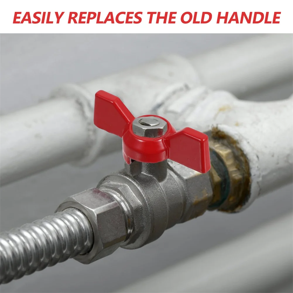 for Red Ball Valve Lever Outdoor Faucet Valve Handles Gate Valve Handle Tool-free Design Precision Control Sturdy Construction view 3