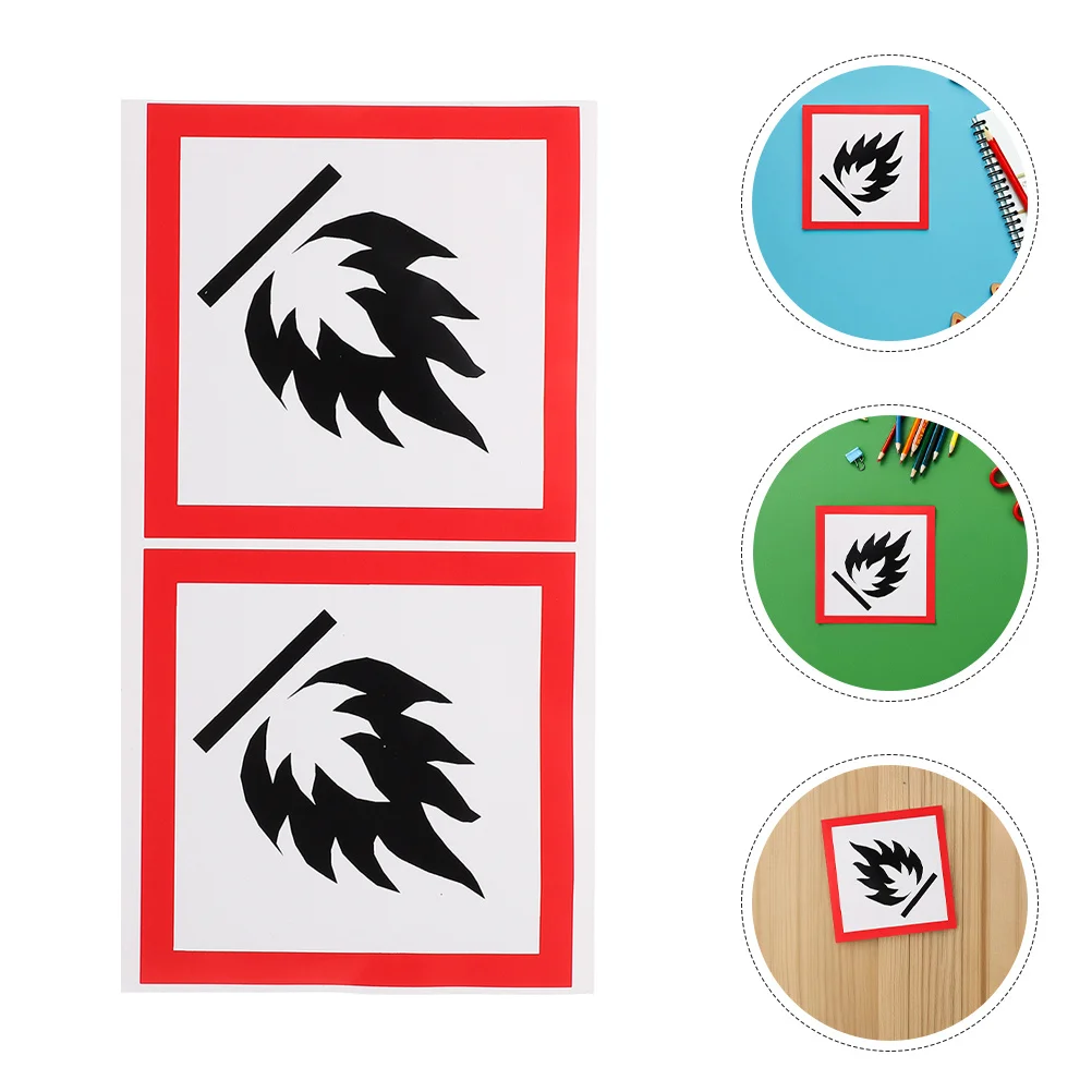 

4Pcs Fire Warning Decal Long-Lasting Adhesive Trash Bin Reminders Urban Sanitation Management Safety Safety Signs