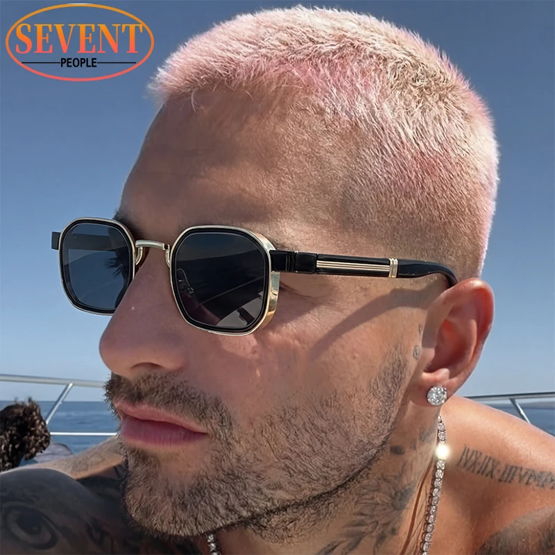 

Vintage Steampunk Square Sunglasses Men 2026 Luxury Brand Design Polygon Outdoor Small Frame Punk Sun Glasses Travelling Shades