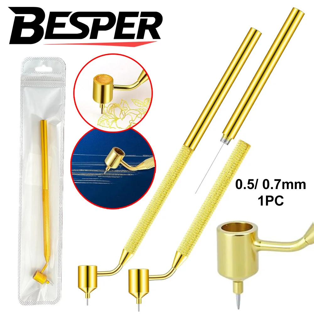 Lápiz Aplicador de Pintura de Línea Fina para Reparación de Arañazos en Piedras, Pintura de Retoque de Precisión para Automóviles, Punta de Latón de 0.5mm/0.7mm