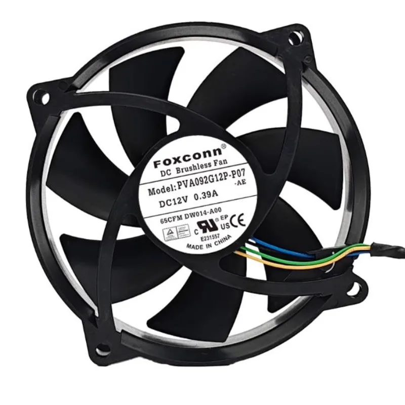 New Cooler Fan for Foxconn PVA092G12P-P07 12V 0.39A 9225 4-wire CPU Chassis Cooling Fan 9cm 90x90x25mm